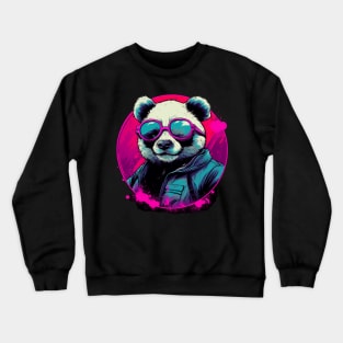 Cool Animals: Cartoon Vintage Funny Cool Panda Crewneck Sweatshirt